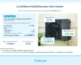 Simulation d'une pompe à chaleur duo de 4 kW pour une maison, avec une facture réduite de 27% et des économies de 11 801 € sur 20 ans.