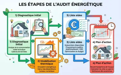 Les étapes de l'audit énergétique obligatoire copropriété : diagnostic, modélisation, aides financières et plan d'action pour optimiser votre budget.