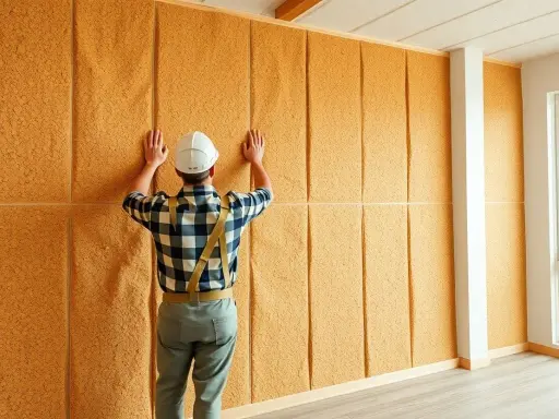 Pose d'une isolation liège mur intérieur. Avis : ce matériau offre une excellente isolation thermique et acoustique.