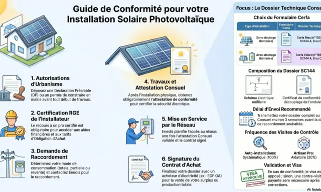 Guide pour l'installation solaire : étapes, documents et validation. Optimisez le rendement panneau solaire avec ce processus.